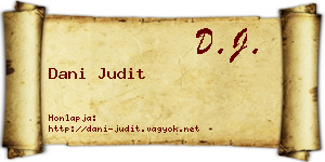 Dani Judit névjegykártya